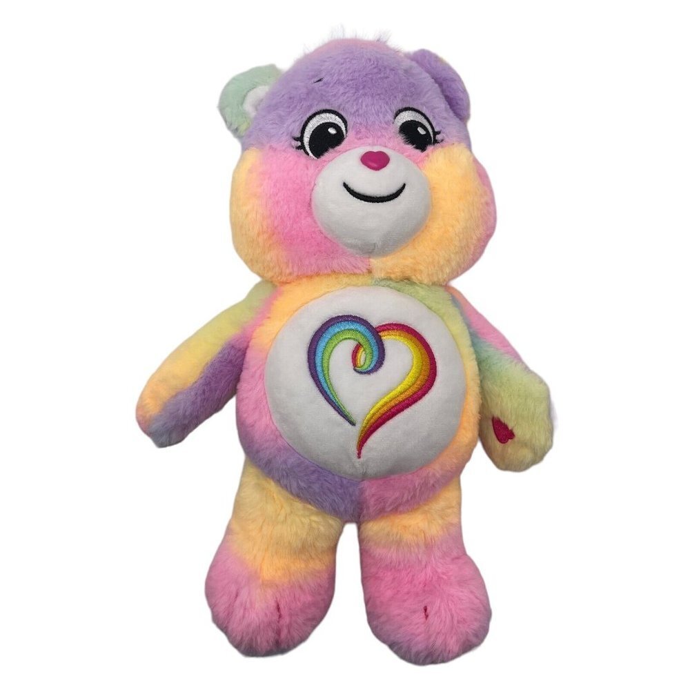 Care Bears Togetherness Heart Pastel Rainbow Tie Dye Plush Stuffed 2021